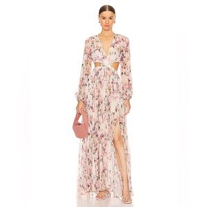 ASTR the Label - Revert Dress in Cream Pink Floral - Size L